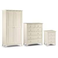 Cameo 2 Door Wardrobe, 4 plus 2 Chest and 3 Drawer Bedside Set