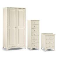 cameo 2 door wardrobe 7 drawer chest and 3 drawer bedside set