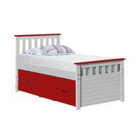 captains ferrara small storage bed single white and red