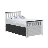 Captains ferrara small storage bed - Single - White and Graphite