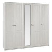 Calando Tall 5 Door Mirrored Wardrobe Cashmere