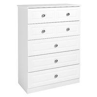 Calando 5 Drawer Split Chest White