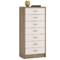 Canyon Grey and Pearl White 7 Drawer Narrow Chest