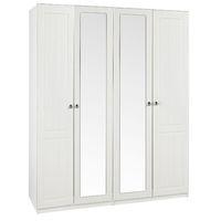 Calando Tall 4 Door Mirrored Wardrobe Cream