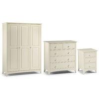 Cameo 3 Door Wardrobe, 3 plus 2 Chest and 3 Drawer Bedside Set