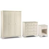 Cameo 3 Door Wardrobe, 3 plus 2 Chest and 1 Drawer Bedside Set