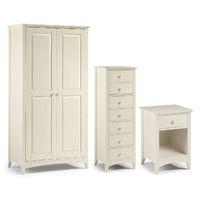 Cameo 2 Door Wardrobe, 7 Drawer Chest and 1 Drawer Bedside Set