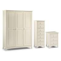 cameo 3 door wardrobe 7 drawer chest and 3 drawer bedside set