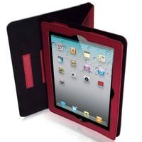 Cats 10015, Young Kitten, Red Leather Back Flip Case Sleeve Cover with Colourful Design for Apple iPad 1 2 3 4.