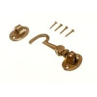 Cabin Hook and Eye 75MM 3 Inch Solid Polished Brass with Screws ( pack of 20 )
