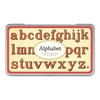 Cavallini & Co. Lowercase Alphabet Designed Stamps Set Includes Wooden Rubber Stamps - Assorted/ Ink Pad - Black