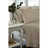 Catherine Lansfield Non Iron Percale Combed Polycotton Double Flat Sheet Natural