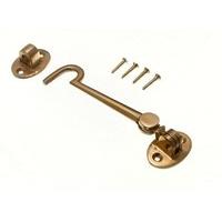 cabin hook and eye 125mm 5 inch solid polished brass with screws pack  ...