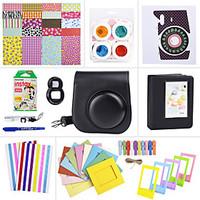 Camera Accessory Bundles Set for Fujifilm Instax Mini 8 (Mini Film/Mini 8 case/ Sticker/ Album etc.(Black)