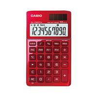 Casio SL-1000TW-RD Solar-Powered Desk Calculator with Glossy Metal Finish / 10 Digits / Large LC Display / Red
