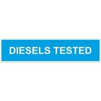 Castle SS035F Foamex Diesels Tested MOT Sign 3 mm/ 625 x 150 mm