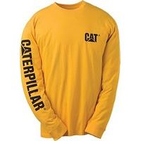 Caterpillar C1510034 Workwear Trademark Mens T-Shirts Round Neck Cotton Clothing Yellow XXL