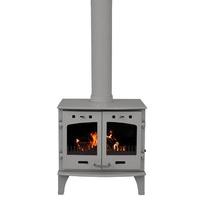 carron ash grey enamel double door 11kw multifuel defra approved stove