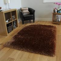 caramel thick shaggy rug glamour 160cm x 230cm 53 x 77