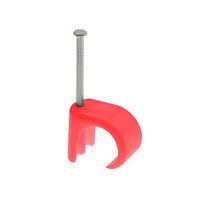cable clips 7 10mm round red cable clips pack of 100 e59220