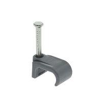 Cable clips 4-6mm Flat Grey Cable Clips - Pack of 100 - E59014