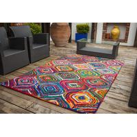 cairo ikat multi coloured modern rugs 110 cm x 160 cm 37 x 53