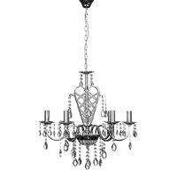 Carrington Chandelier Chrome Iron FrameCrystal 6 Arm