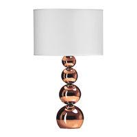 Cameo Touch Lamp 4 Graduated Copper Effect Orbs White Shade