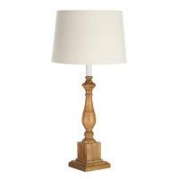 Candle Table Lamp Wood Fabric Shade In-line Switch