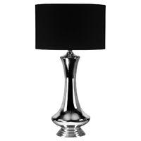 Caelum Table Lamp Ceramic Black Fabric Shade