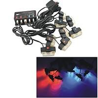 Carking 12V Car Vehicle 16 LED Emergency Warning Flashing Strobe Lights - Red Blue