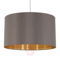 Carpi hanging light with a fabric lampshade