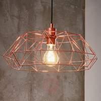 Carlton 2 hanging light in copper grid lampshade