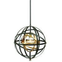 Carolyn 1 Light Sphere Pendant In Bronze And Brass