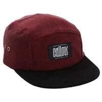 Callous Premium Handcrafted 5 Panel Cap with Red Tweed Crown and Black Suede Peak