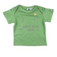 CAN\'T PUTT YET APPLE GREEN BABIES FAIRTRADE T-SHIRT ENVELOPE NECK