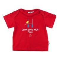 CAN\'T DROP KICK YET RED BABIES FAIRTRADE T-SHIRT ENVELOPE NECK