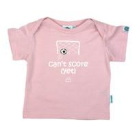 CAN\'T SCORE YET LIGHT PINK BABIES FAIRTRADE T-SHIRT ENVELOPE NECK