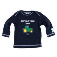 CAN\'T OFF ROAD YET NAVY BABIES FAIRTRADE LONG SLEEVE T SHIRT ENVELOPE NECK