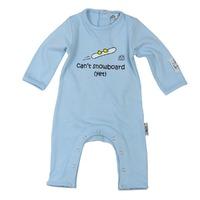 CAN\'T SNOWBOARD YET FAIRTRADE BABY GROW (SKY)