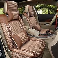 Car Seat Cushion Car Seat Cover Family Car Silk Leather 5 Seat Four Seasons General Coffee