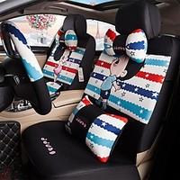 Car Seat Cushion Car Ceat Cushion Cets Of Family Car Cartoon Cute Ice Silk Cloth Material---Warm Stripe-220