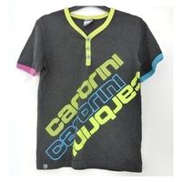 Carbrini Boy Age 10-11 Grey T-Shirt With Green/Pink And Blue Detail*