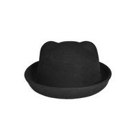 Cat Ear Bowler Hat - Colour: Black