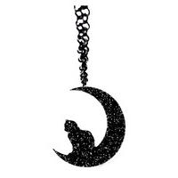 Cat & Crescent Moon Necklace