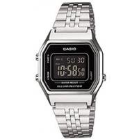 Casio Unisex Chronograph Digital Watch Black Dial Silver