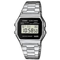 Casio A158WEA-1 Men\'s Digital Watch Silver with Black Face