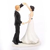 cake topper non personalized classic couple resin wedding white black  ...