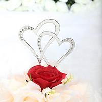 Cake Topper Non-personalized Hearts Anniversary / Bridal Shower / Wedding Rhinestone Silver Classic Theme PVC Bag