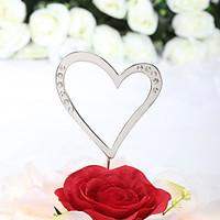 Cake Topper Non-personalized Hearts Wedding / Anniversary / Bridal Shower / Quinceañera Sweet Sixteen / Birthday Rhinestone Silver